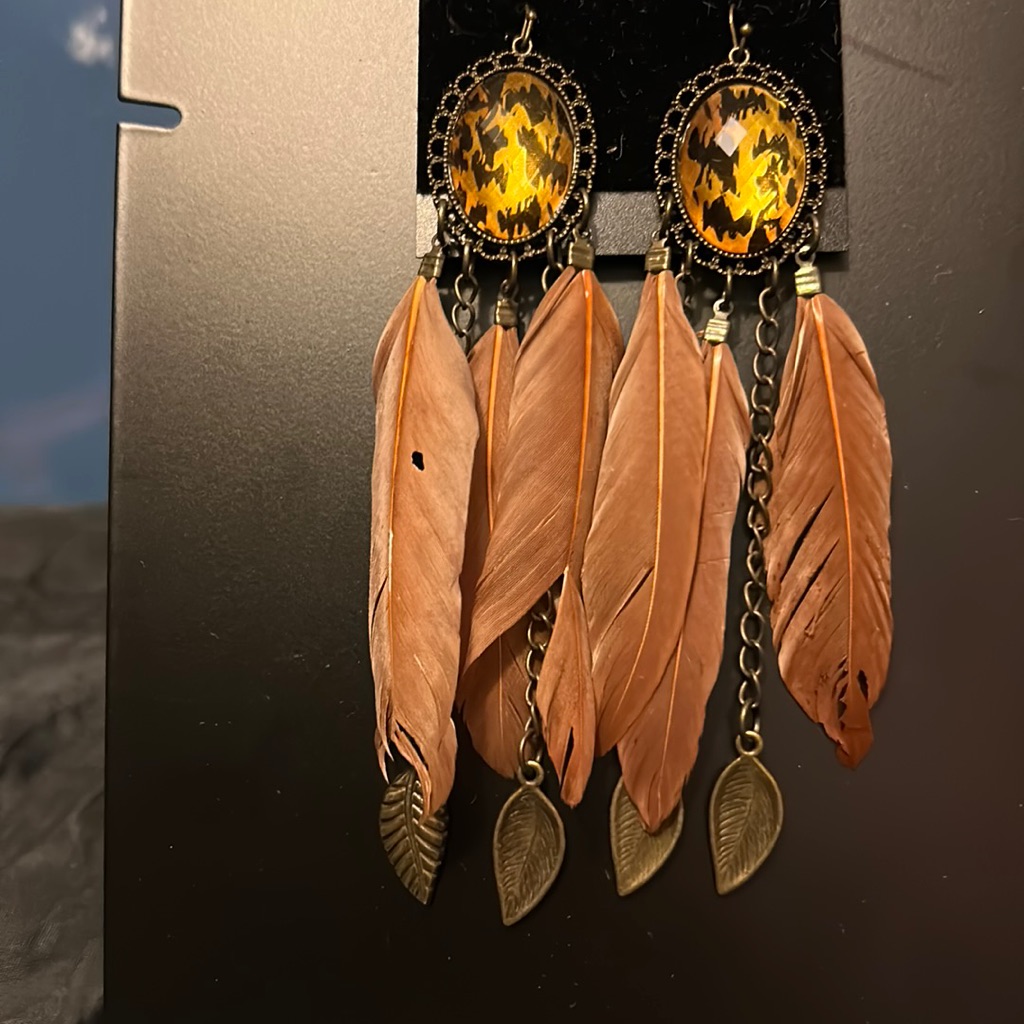 Woman Feather Earrings 12$
